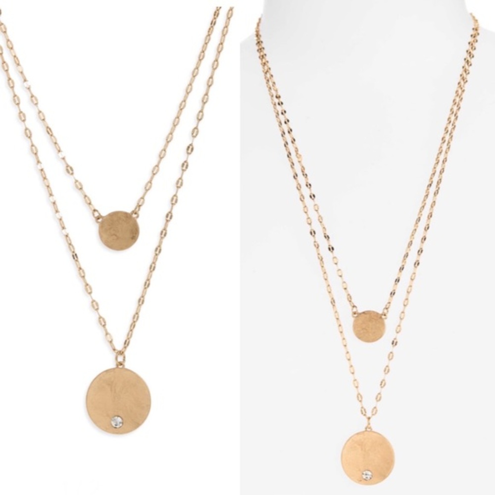 CANVAS JEWELRY Gold Layered Disc Necklace